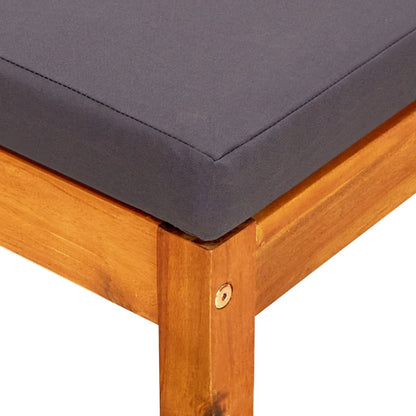 Tuinbank Met Luifel En Voetenbanken Massief Acaciahout Donkergrijs Zonder tafel