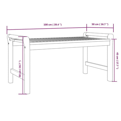3-Delige Loungeset Met Kussens Massief Acaciahout Donkergrijs 2x Tweezitsbank + Tafel