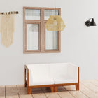 Tweezitsbank acaciahout crèmewit 68.5x68.5x62 cm