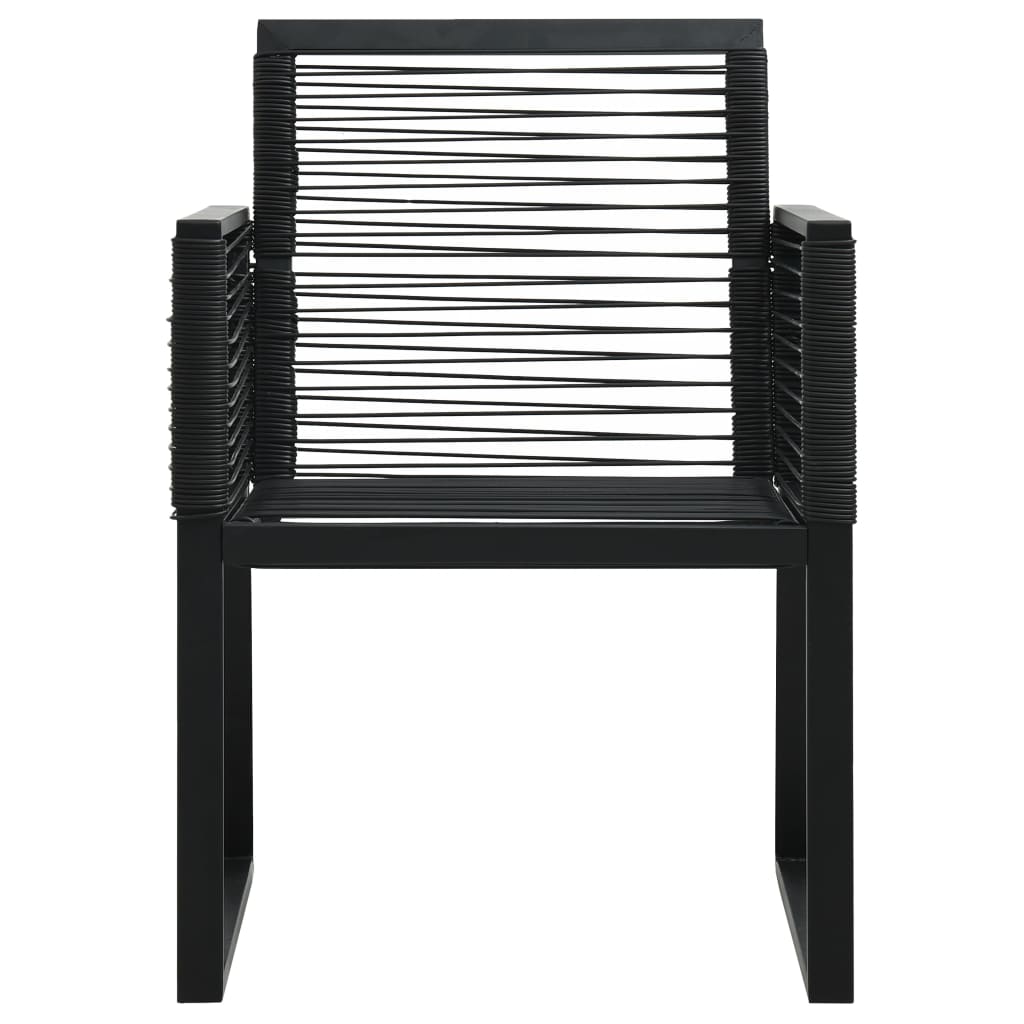 3-delige Tuinset PVC-rattan zwart