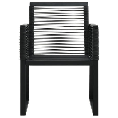 3-delige Tuinset PVC-rattan zwart