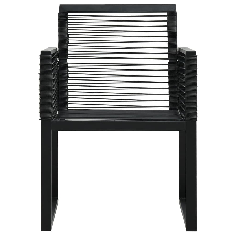 3-delige Tuinset PVC-rattan zwart