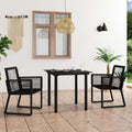 Tuinset 3-delig PVC-rattan zwart