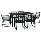 Tuinset 7-delig PVC-rattan zwart