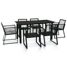 7-Delige Tuinset Pvc-Rattan Zwart 7
