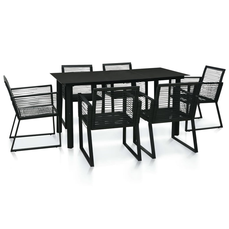 7-Delige Tuinset Pvc-Rattan Zwart 7