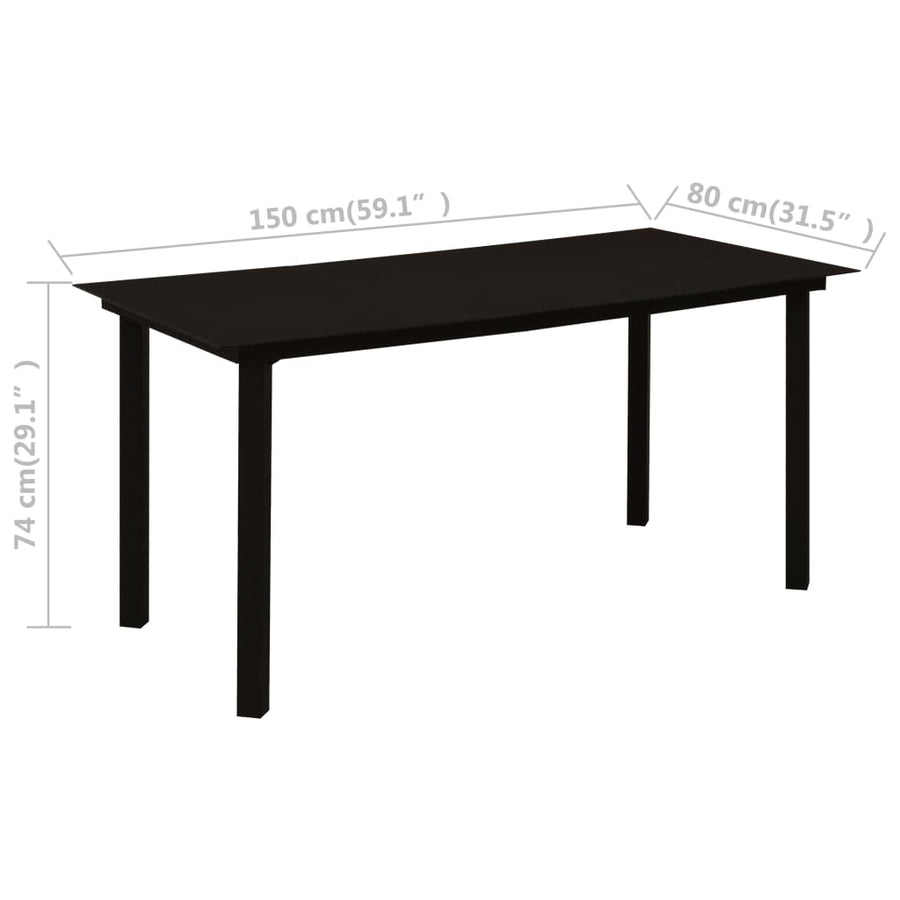 7-Delige Tuinset Pvc-Rattan Zwart 7
