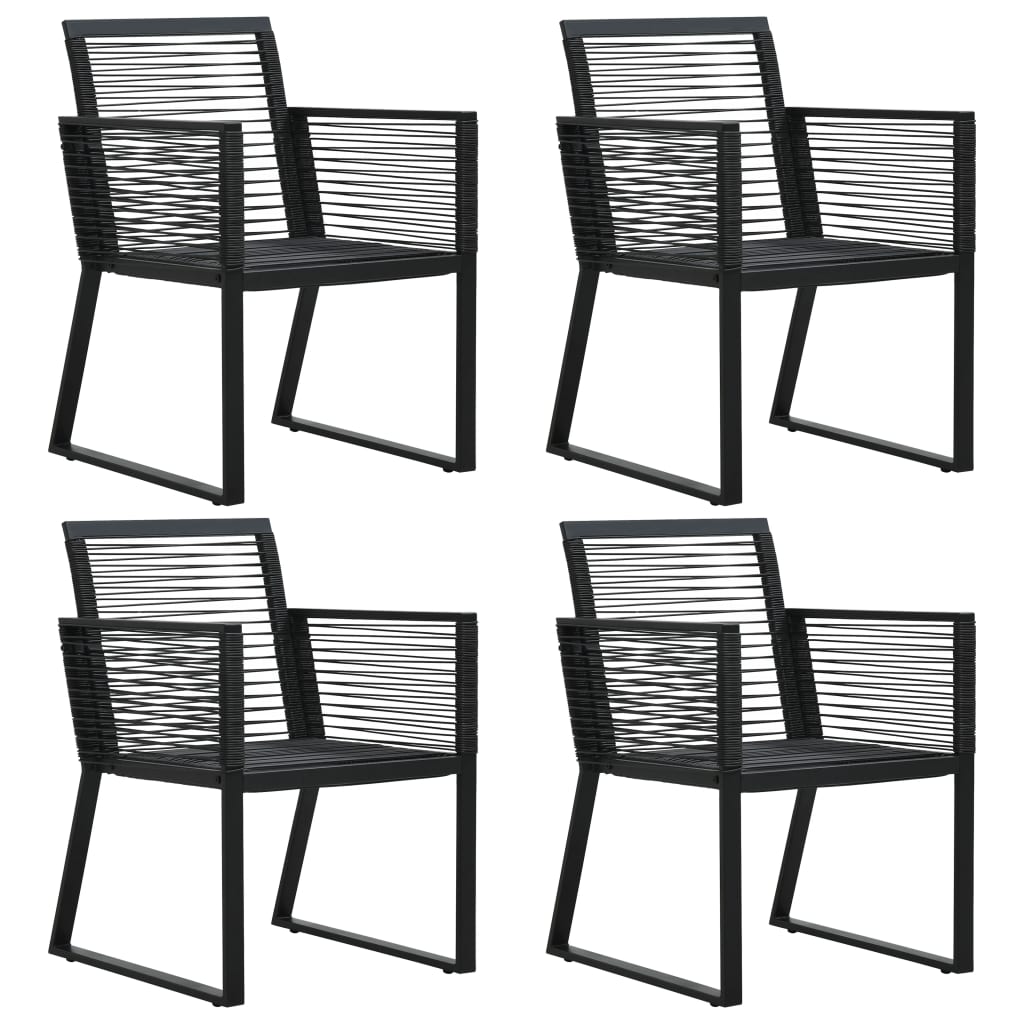 5-Delige Tuinset Pvc-Rattan Zwart 5