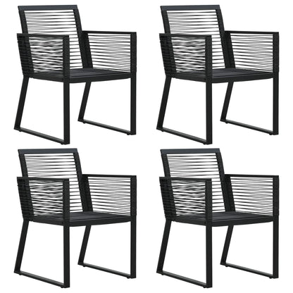 5-Delige Tuinset Pvc-Rattan Zwart 5