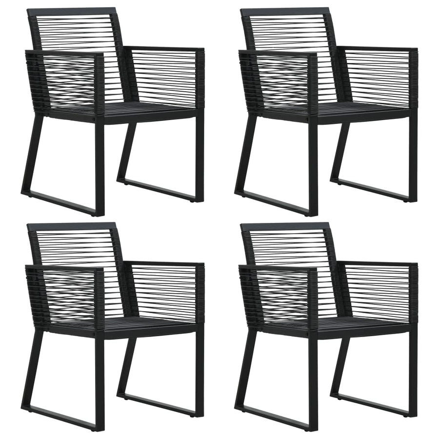 5-Delige Tuinset Pvc-Rattan Zwart 5