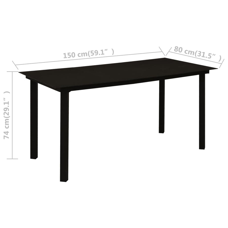 5-Delige Tuinset Pvc-Rattan Zwart 5