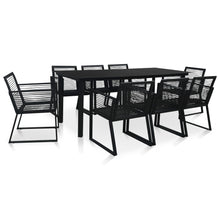 9-delige Tuinset PVC-rattan zwart