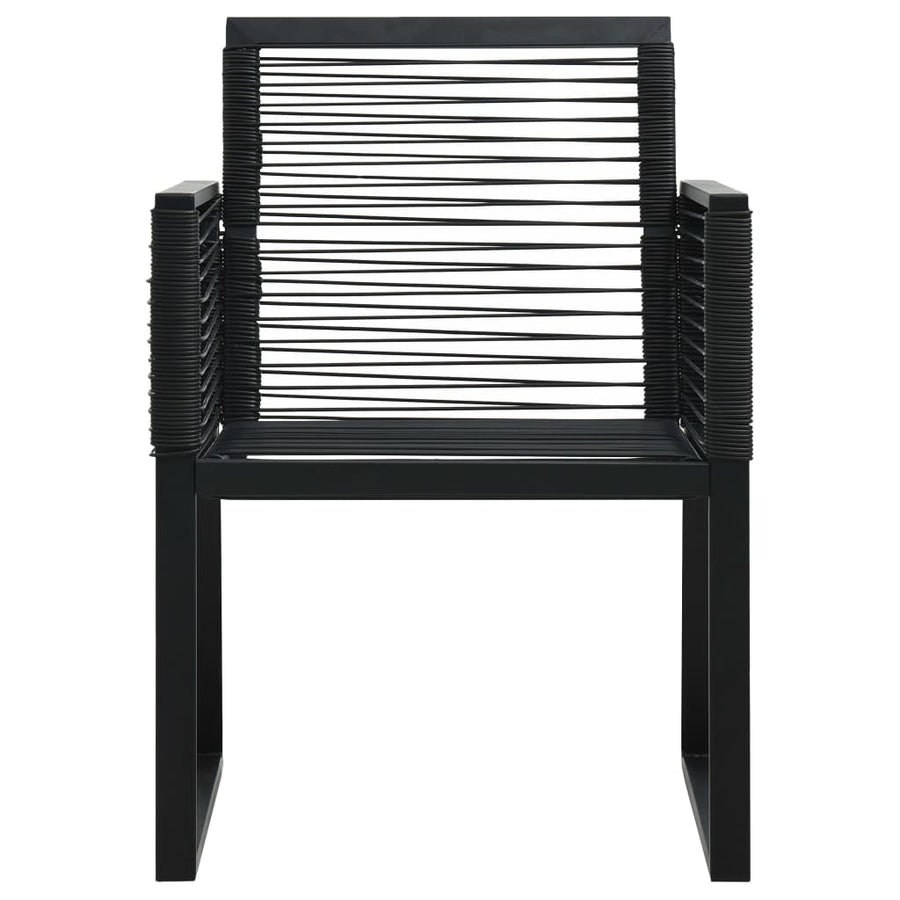 9-delige Tuinset PVC-rattan zwart