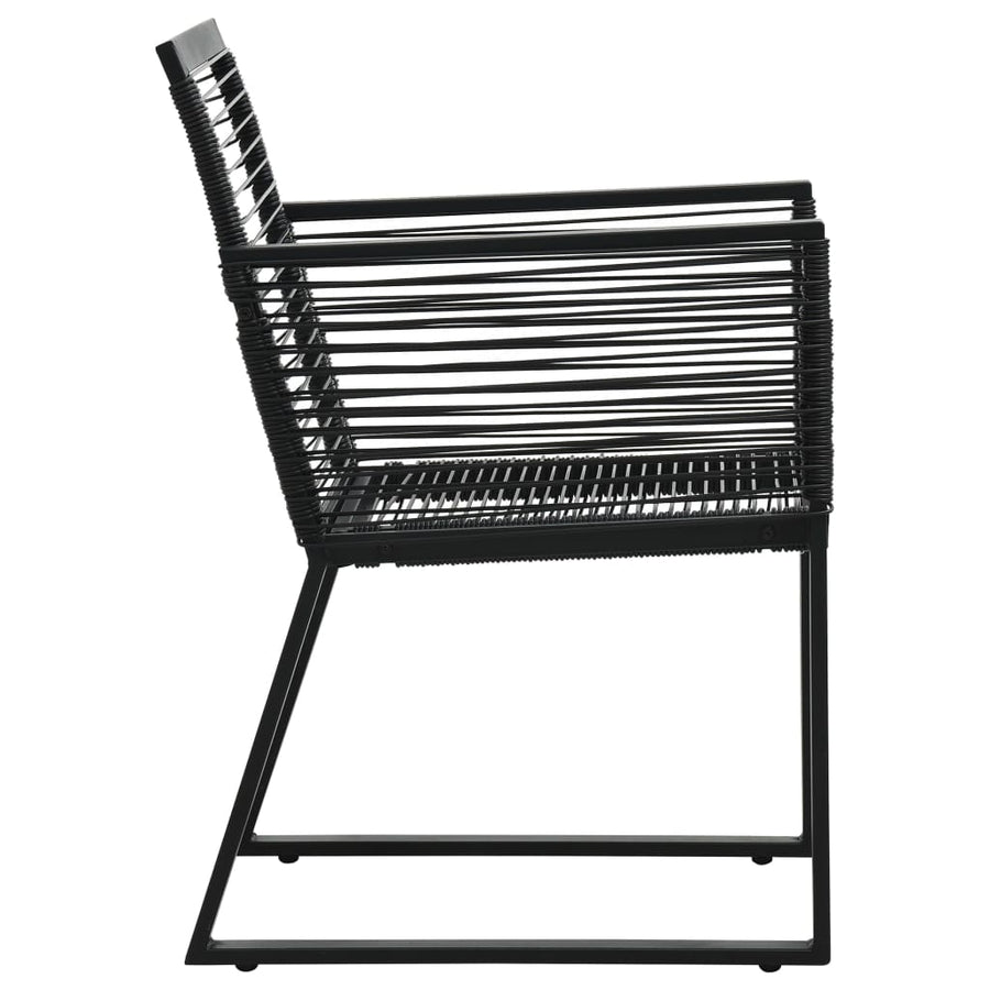 9-delige Tuinset PVC-rattan zwart