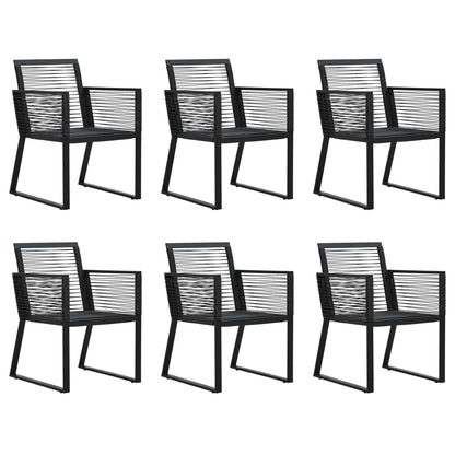 7-delige Tuinset PVC-rattan zwart