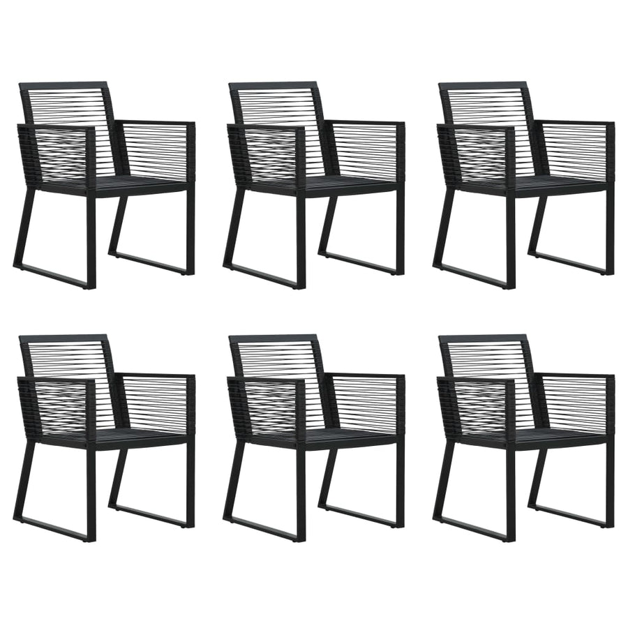 7-delige Tuinset PVC-rattan zwart