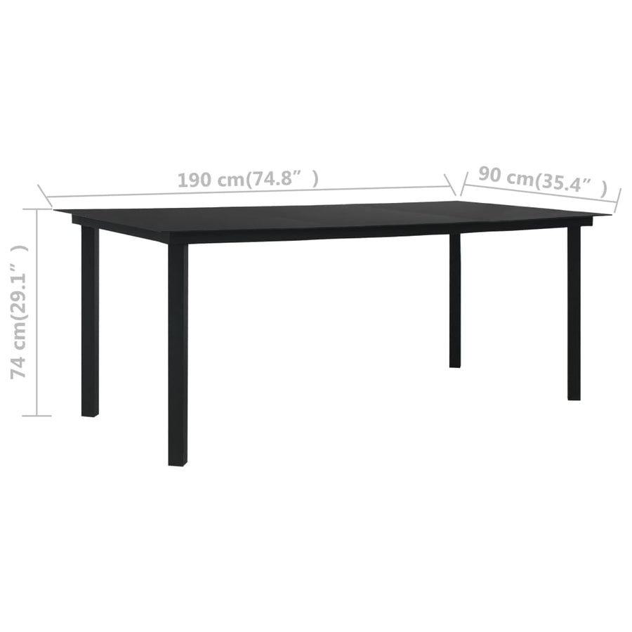 7-delige Tuinset PVC-rattan zwart