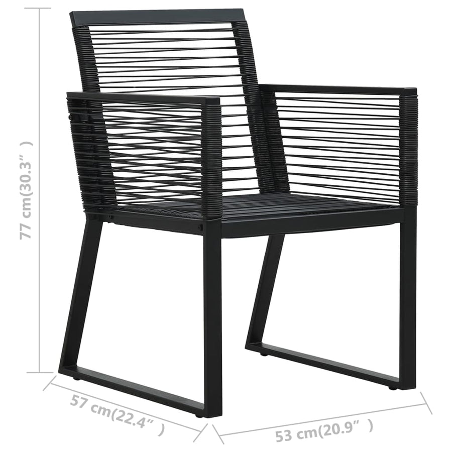 7-delige Tuinset PVC-rattan zwart