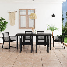 7-delige Tuinset PVC-rattan zwart