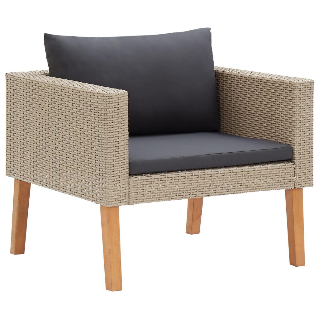 4-Delige Loungeset Met Kussens Poly Rattan 1