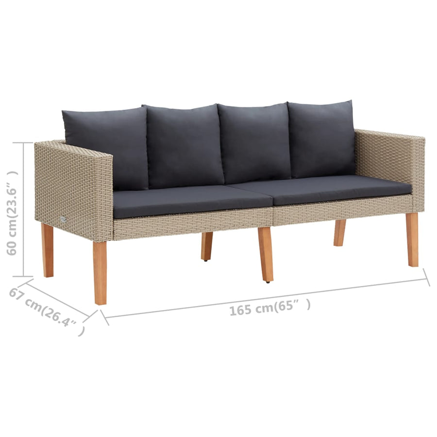 4-Delige Loungeset Met Kussens Poly Rattan 1