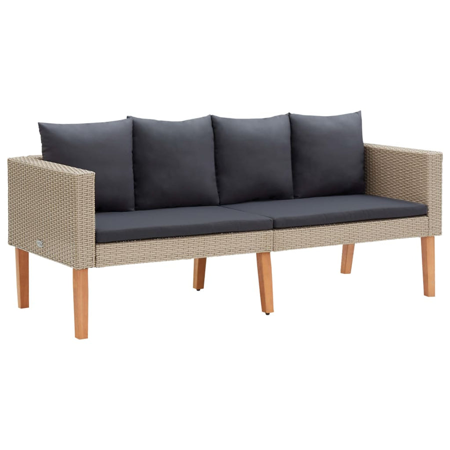 2-Delige Loungeset Met Kussens Poly Rattan 1