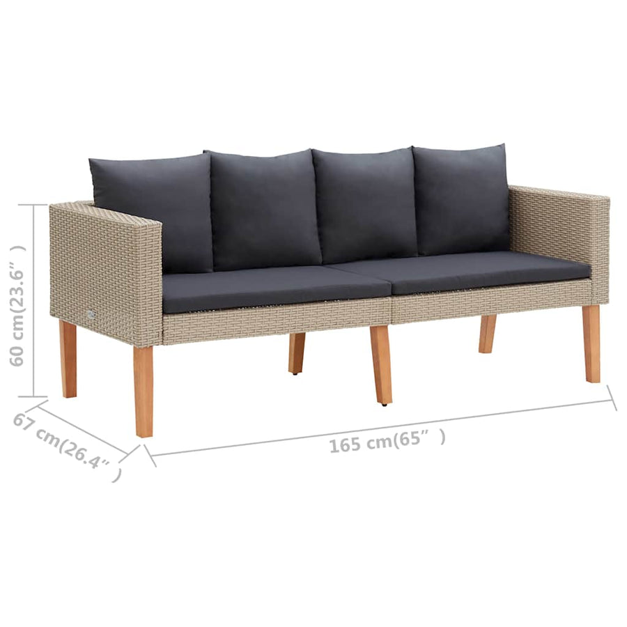 2-Delige Loungeset Met Kussens Poly Rattan 1