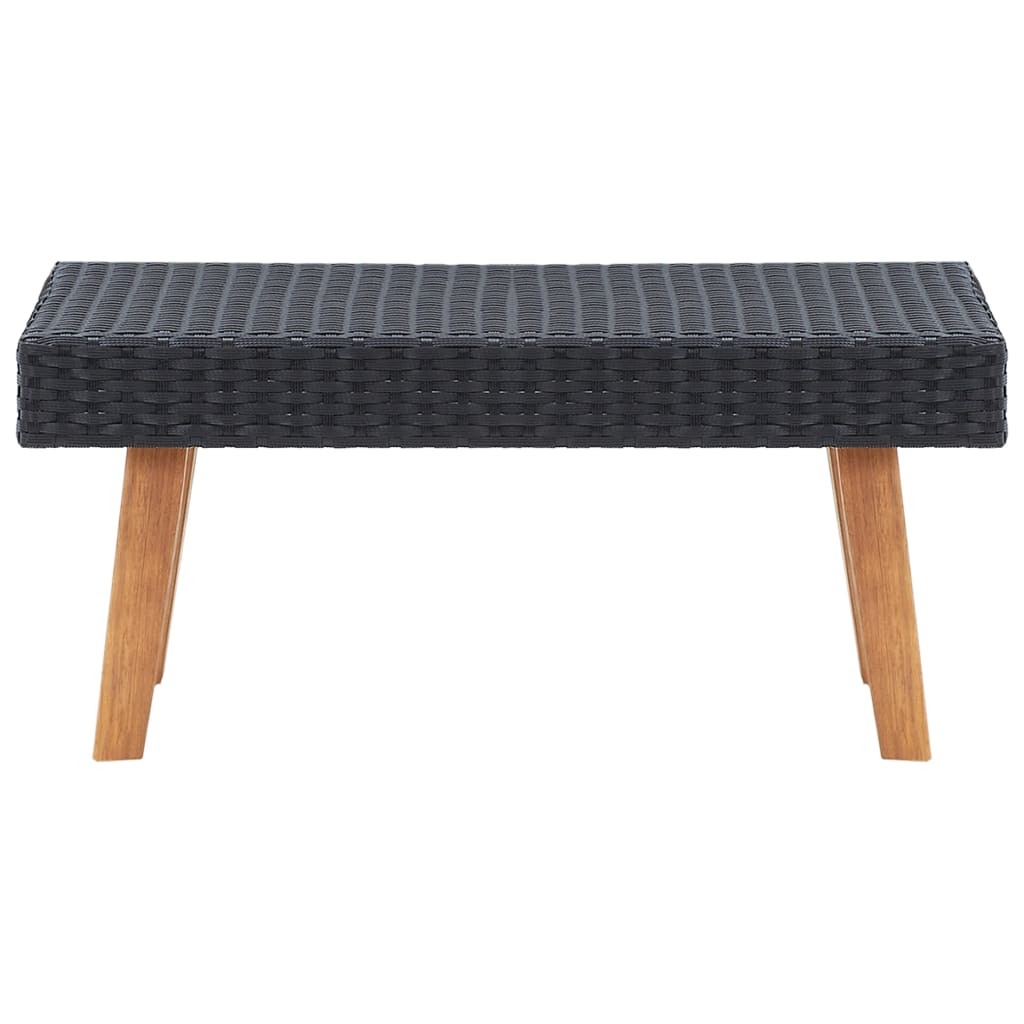 4-Delige Loungeset Met Kussens Poly Rattan Zwart Tweezitsbank + 2x Fauteuil + Tafel