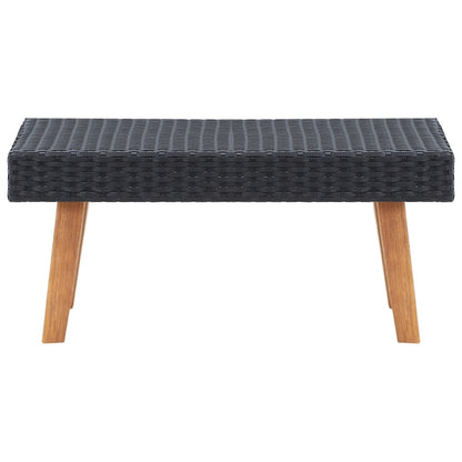 4-Delige Loungeset Met Kussens Poly Rattan Zwart Tweezitsbank + 2x Fauteuil + Tafel