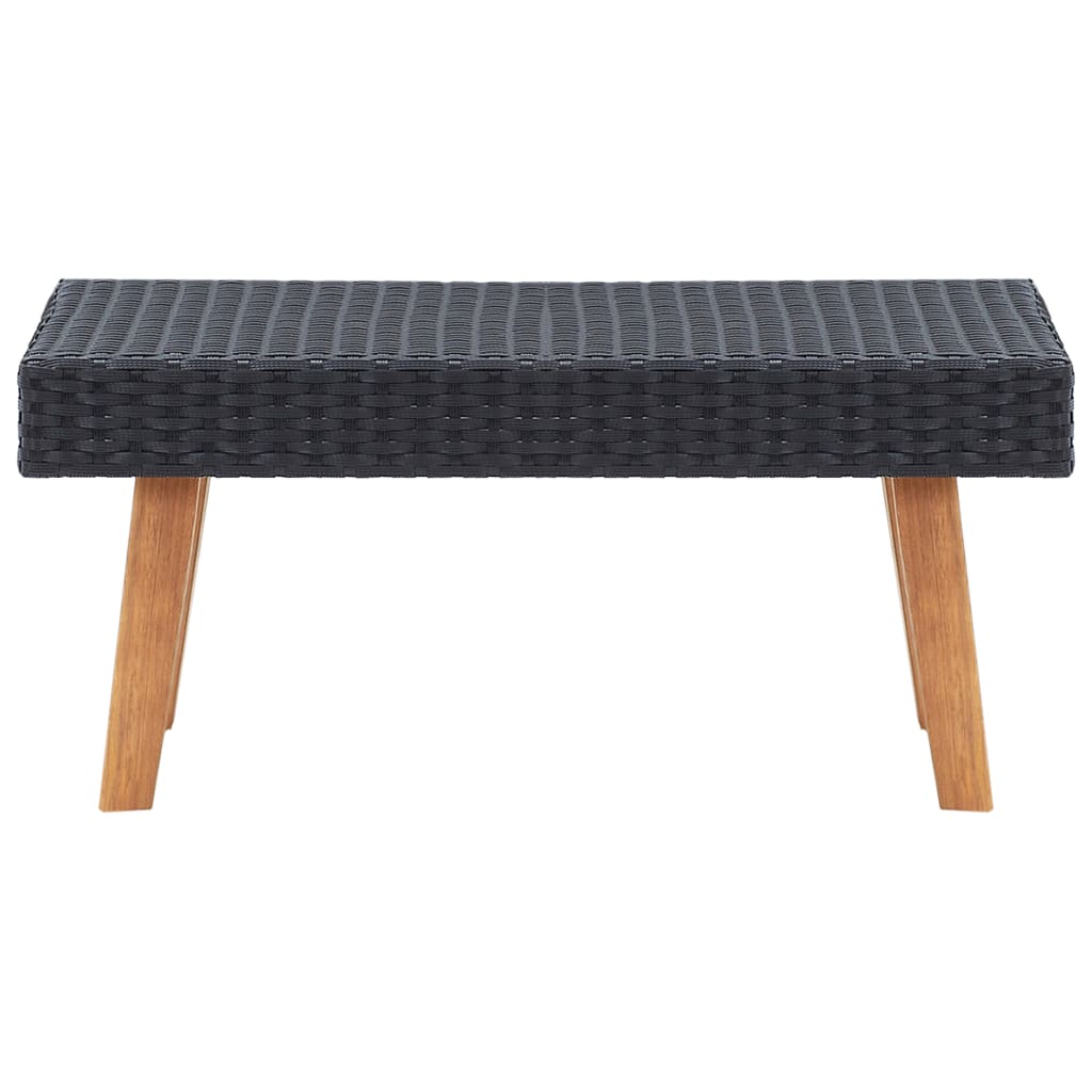 2-Delige Loungeset Met Kussens Poly Rattan Zwart Driezitsbank + Tafel
