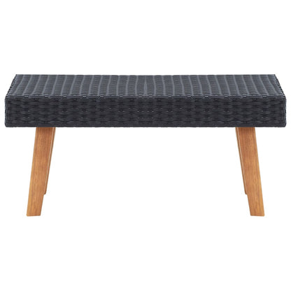 2-Delige Loungeset Met Kussens Poly Rattan Zwart Driezitsbank + Tafel