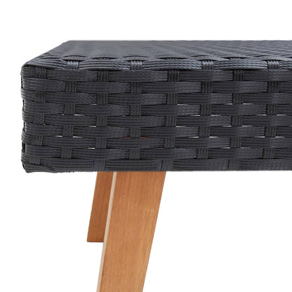 2-Delige Loungeset Met Kussens Poly Rattan Zwart Driezitsbank + Tafel