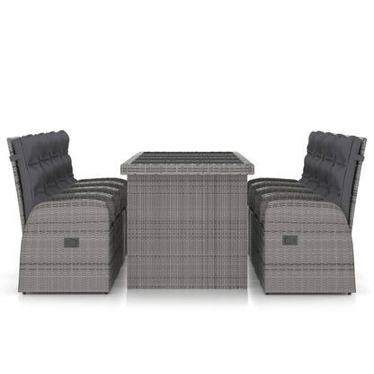 -Delige Tuinset Met Kussens Poly Rattan 9 Grijs en zwart