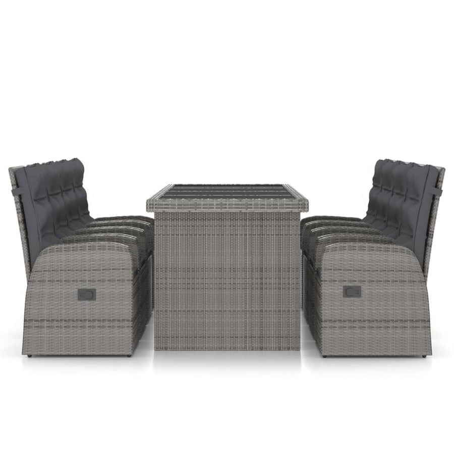 -Delige Tuinset Met Kussens Poly Rattan 9 Grijs en zwart