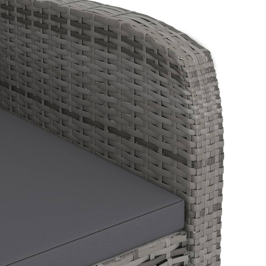 -Delige Tuinset Met Kussens Poly Rattan 9 Grijs en zwart