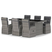 -Delige Tuinset Met Kussens Poly Rattan 7 Grijs en zwart