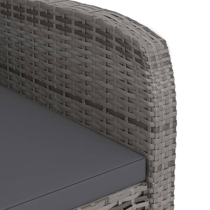 -Delige Tuinset Met Kussens Poly Rattan 7 Grijs en zwart