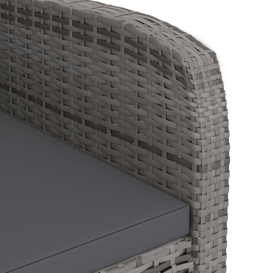 -Delige Tuinset Met Kussens Poly Rattan 7 Grijs en zwart