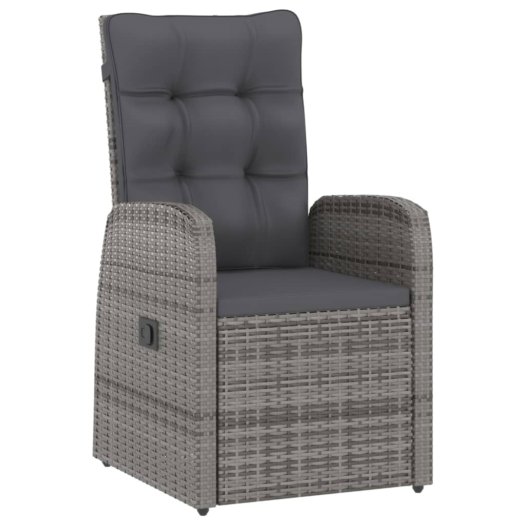 -Delige Tuinset Met Kussens Poly Rattan 7 Grijs en zwart