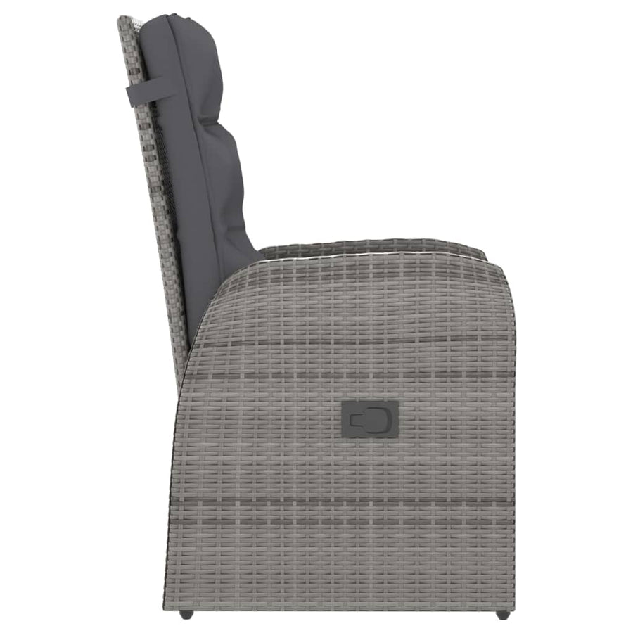 -Delige Tuinset Met Kussens Poly Rattan 7 Grijs en zwart