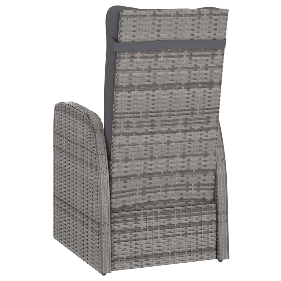 -Delige Tuinset Met Kussens Poly Rattan 7 Grijs en zwart