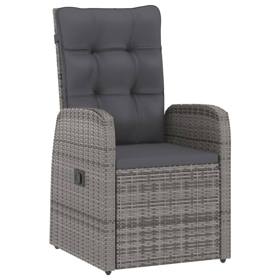 -Delige Tuinset Met Kussens Poly Rattan 11 Grijs en zwart