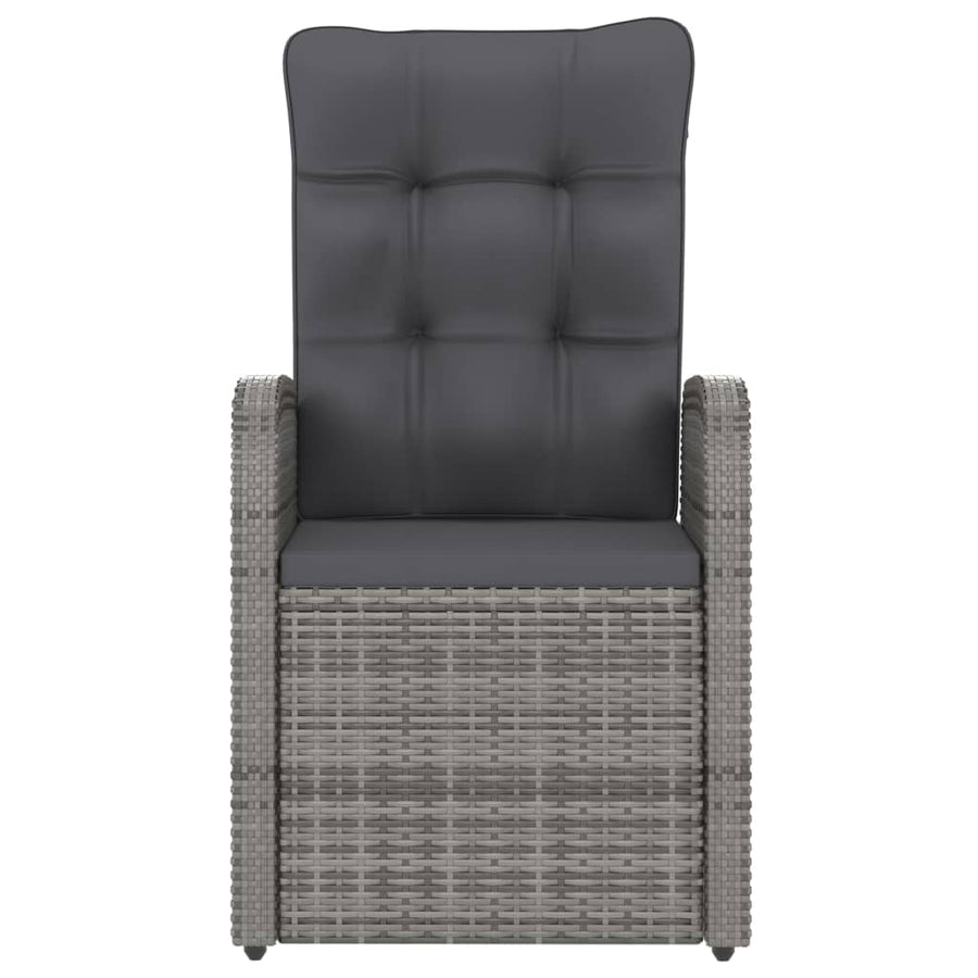 -Delige Tuinset Met Kussens Poly Rattan 11 Grijs en zwart