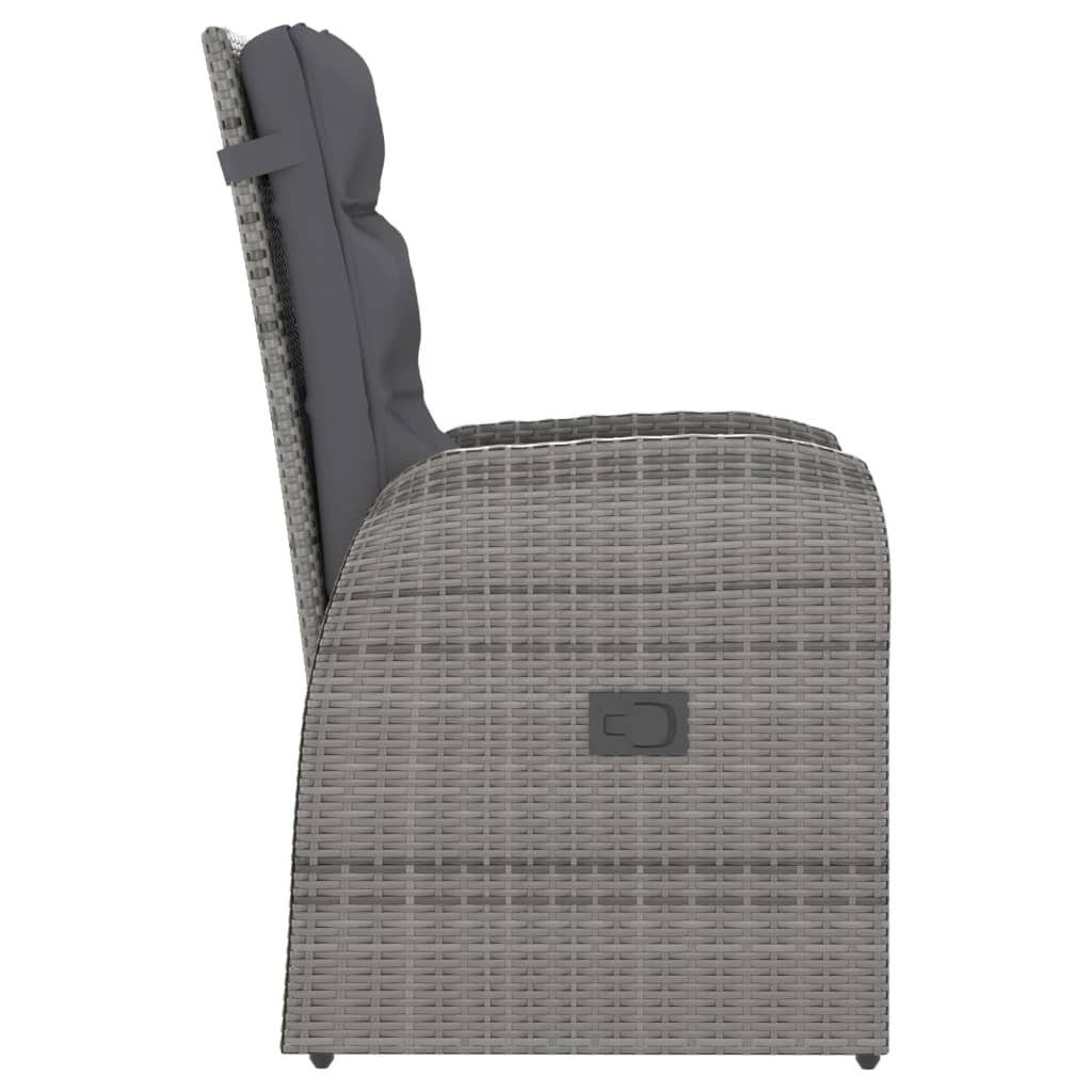 -Delige Tuinset Met Kussens Poly Rattan 11 Grijs en zwart