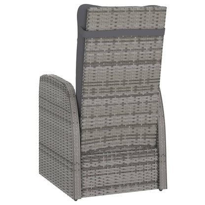 -Delige Tuinset Met Kussens Poly Rattan 11 Grijs en zwart