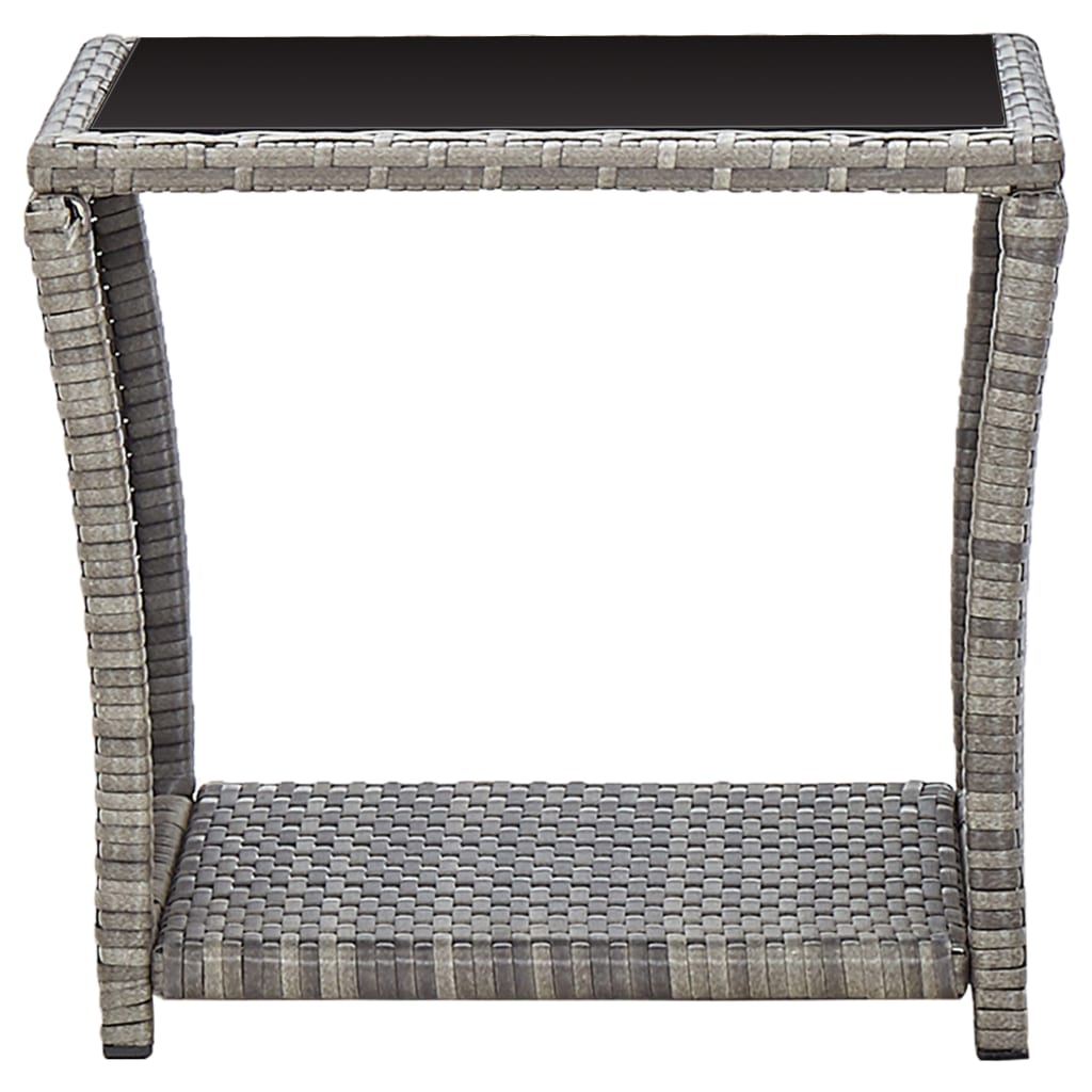 3-Delige Loungeset Met Kussens Poly Rattan Grijs Zonder voetensteun