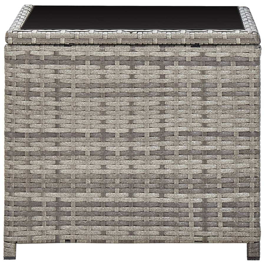 3-Delige Loungeset Met Kussens Poly Rattan Grijs Zonder voetensteun