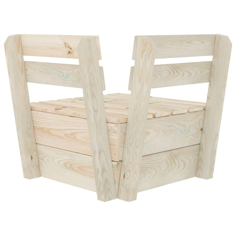 Sectioneel Pallet Geïmpregneerd Vurenhout Hoekbank
