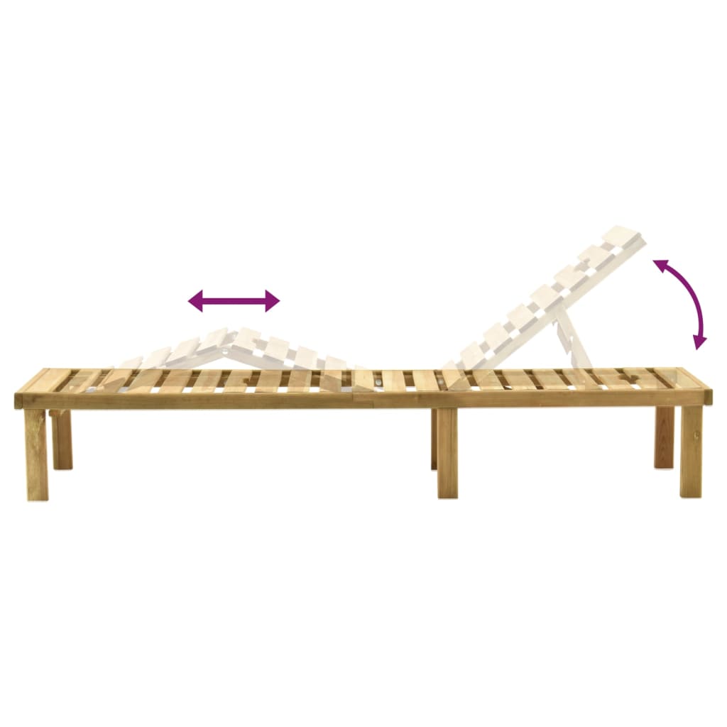 Ligbed Geïmpregneerd Grenenhout Zonder tafel