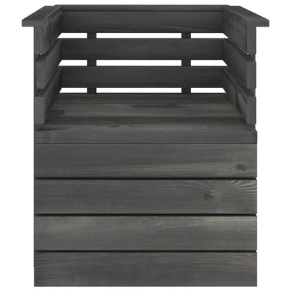 Tuin Pallet Massief Grenenhout Donkergrijs Fauteuil